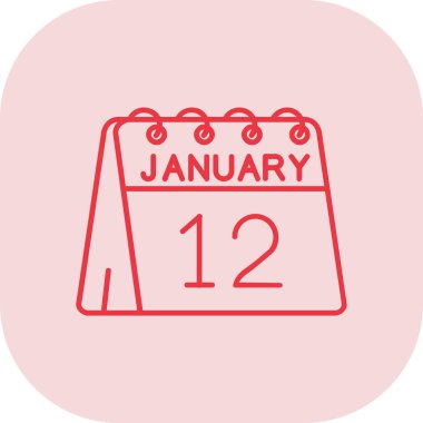 Aralık 27 'de. Ayın simgesi takvimi, takvim beyaz arkaplanda. Pembe ve beyaz takvim. Şubat ayı, takvim simgesi, konsept