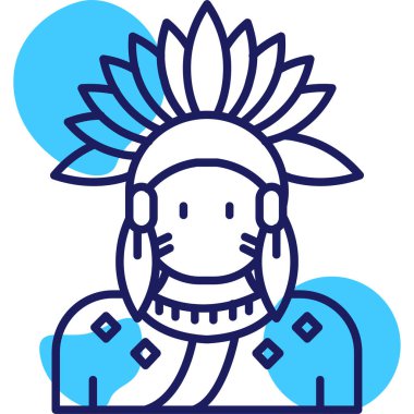 Amerikan yerlilerinin ana hatlarıyla doldurulmuş ikonu