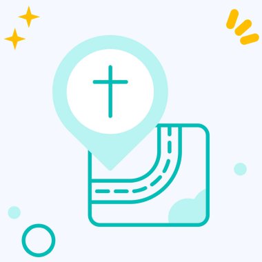 Hristiyan haçı ve Hıristiyan haçı beyaz arka planda izole edilmiş. Kilise haçı. Değişken rastgele dinamik şekiller. vektör illüstrasyonu