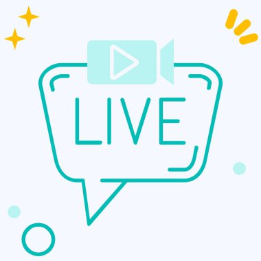 Vektör içinde canlı renk simgesi. Canlı yayın yapıyoruz. izole kontur sembolü.