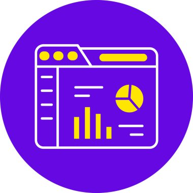 Analizler. Web simgesi basit illüstrasyon