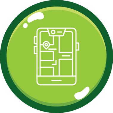 Harita iğnesi olan akıllı telefonun vektör çizimi