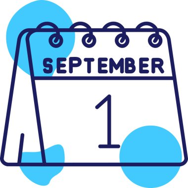 Takvim Eylül simgesi, vektör illüstrasyonu basit tasarım