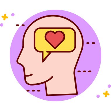 Kalp vektör simgesine sahip beyin Modern basit vektör illüstrasyonu