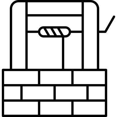 İnşaat ikonu. Web için tuğla vektör simgelerinin özet çizimi