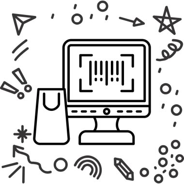 Bilgisayar klavyesi teknolojisi simgesi ana hat biçiminde