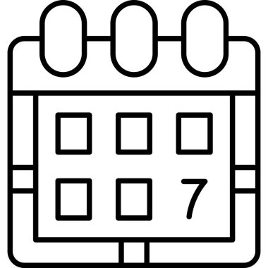 Takvim simgesi vektör illüstrasyonu