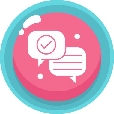 Sohbet ileti simgesi, vektör illüstrasyonu