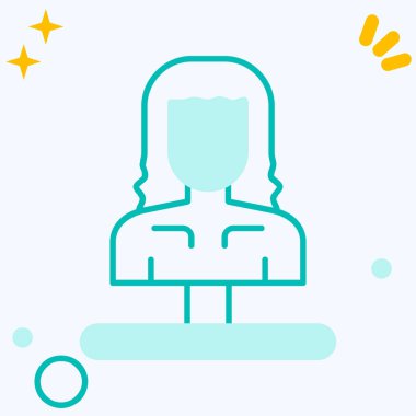 mavi çizgi kadın avatar simgesi