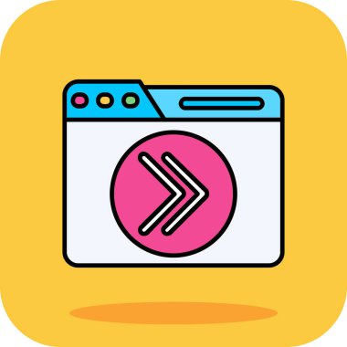 Tarayıcı pencere simgesi renk ana hatları vektörü