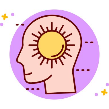 Bir fikrim var. Düz bir ikon. Vektör çizimi. izole.