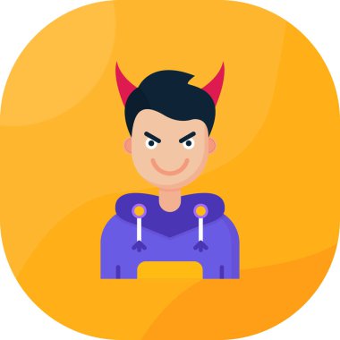 Cadılar bayramı kabağı vektör tasarımı illüstrasyonlu şeytan