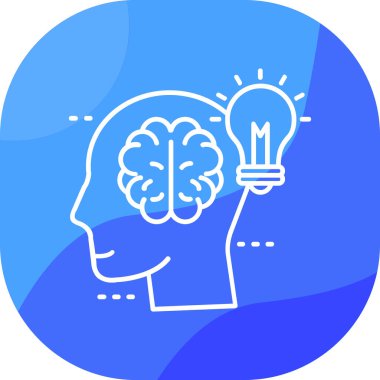 Beyin. Web simgesi basit illüstrasyon