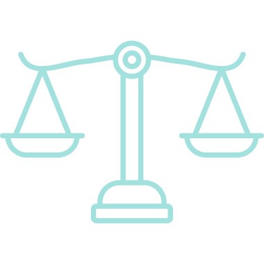 Adalet ölçeği ikonu. vektör illüstrasyonu