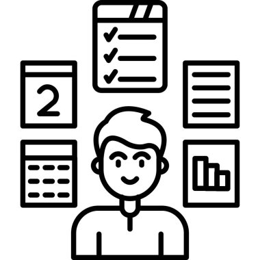 çalışan yöneticisi simgesi, vektör illüstrasyonu