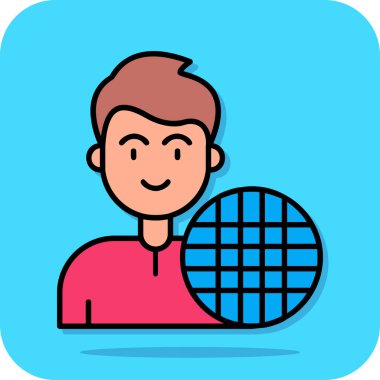 Tenisçi vektör simgesi şeffaf arkaplanda izole edildi, düz simge logosu tasarımı