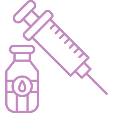 Enjeksiyon ikonu. Aşı vektör simgelerinin web için özet çizimi