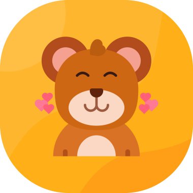 Hayvan sevgisi simgesi düz stil