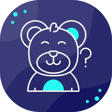 Dolu çizgi ayı başı simgesi beyaz arkaplanda izole edildi. vektör.