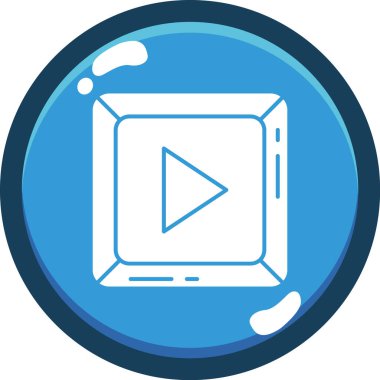 Video oynatıcı ikon vektör illüstrasyonu