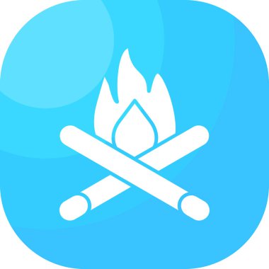 Ana hatlarıyla yanan ateş ateş ikonu