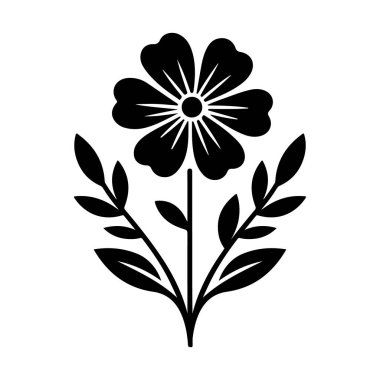 Yaratıcı Kullanım için Minimalist Çiçek Silüeti Tasarımı