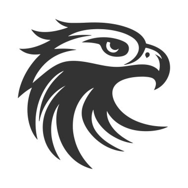 Premium Kalite Şahin Başı Silüet Çizim Tasarımı.