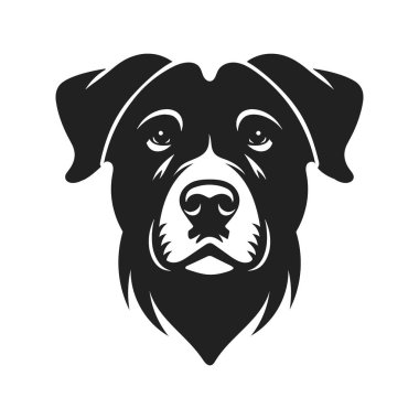 Yazdırma ve dijital kullanım için vektör köpek baş silueti tasarımı.