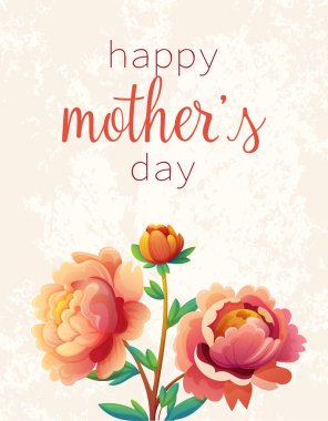 Eski şakayıkların olduğu Anneler Günü kartı.