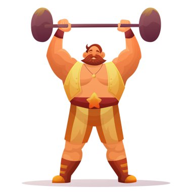 Sirkte halterli dev erkek atlet eski tarz sahnede.