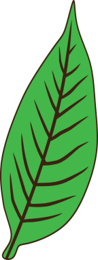 Siyah arkaplanda basit yeşil yaprak çizimi, çok yönlü grafik ögesi