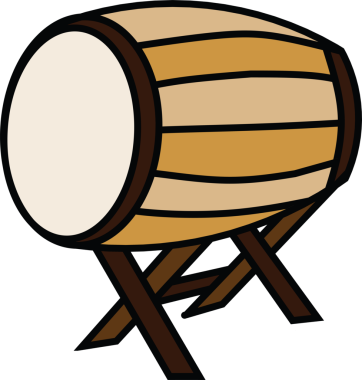 Geleneksel Perküsyon Davul İllüstrasyonu Stand, Side View, Kültürel Enstrüman Sanatı Üzerine Dinleniyor