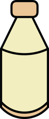 Sıvı içeriğine hazır boş bir şişenin minimalist grafik gösterimi