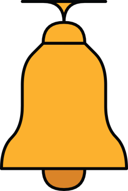 Genel, etkinleştirilmemiş dijital uyarı simgesini simgeleyen basit bir altın çan çizimi.