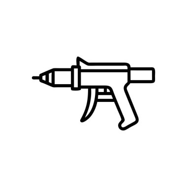  Yapı Yapısı Yapıştırıcı Silahın Vektör İllüstrasyonu, kabartma tabancası simgesi, vektör illüstrasyonu