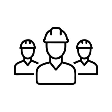 İnşaat İşçileri Ekibi Siluetler, simgeler, logolar, vektör illüstrasyonu