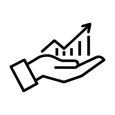 El Tutma Büyüme Grafiği, Mali Büyümeyi Sembolize Etme, vektör illüstrasyonu