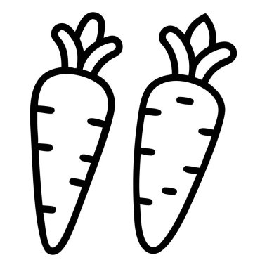 Basit sanat havuçları, sağlıklı yemek grafikleri için mükemmel, vektör illüstrasyonu.