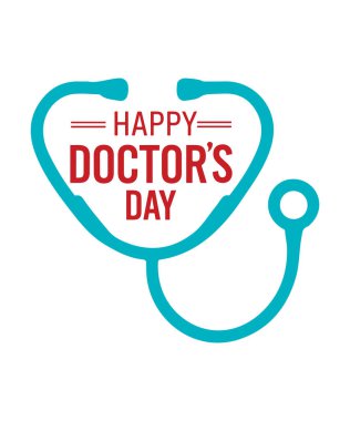 Stetoskop Tasarımlı Doktor Günü Grafiği, Doktorlar Günü tipografisi