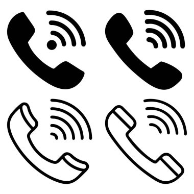 Kablosuz Telefon Simgeleri Bize Bağlantı kurmak için ayarlandı, Telefon simgesi, vektör, siluet. Cep telefonu pictogram iletişim simgesi. Telefon ikonu, vektör ayarlandı. Logo vektörü. Vektör illüstrasyonu