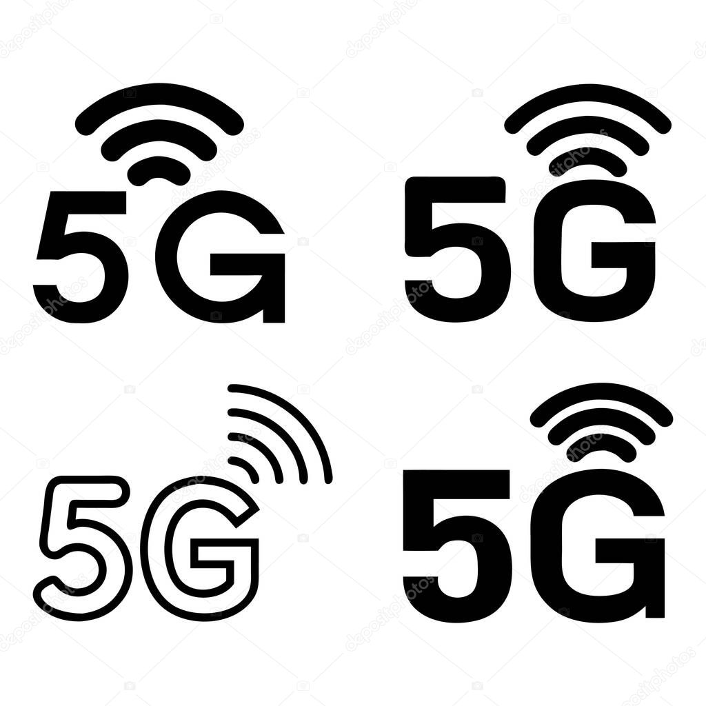 5G Wireless Network Logos, 5g icons