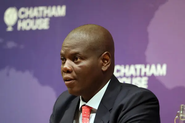 stock image London, UK  JULY 16 2024. Ronald Lamola, South Africas Minister of International Relations and Cooperation, gives a speech on foreign policy at Chatham House