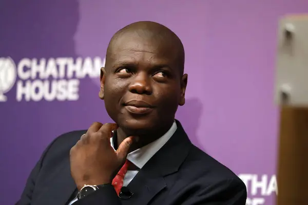 stock image London, UK  JULY 16 2024. Ronald Lamola, South Africas Minister of International Relations and Cooperation, gives a speech on foreign policy at Chatham House