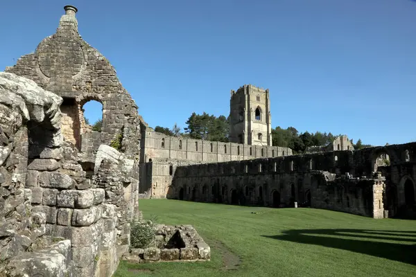 stock image Yorkshire, UK  September 13, 2022. The ruins of Fountains Abbey, a Cistercian monastery near Ripon