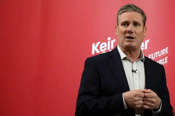 stock image London / UK  January 31, 2020. Keir Starmer, running to be leader of the Labour Party, gives a speech at Westminster Cathedral Hall on Brexit day