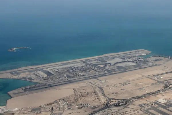 stock image Doha / Qatar  February 18, 2020. Aerial view of Hamad International Airport in Doha, Qatar