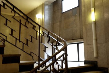 London / UK  June 2, 2019. Interior details of the former Hornsey Town Hall in north London, designed by New Zealand architect Reginald Uren in the modernist style and opened in 1935. clipart