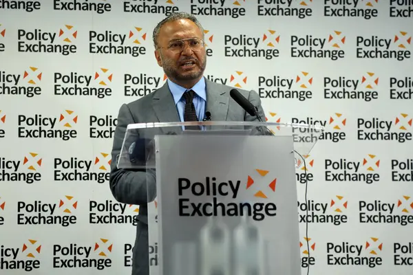 stock image London / UK - July 26 2018. UAE Minister of State for Foreign Affairs Anwar Gargash giving a speech on UAE foreign policy at Policy Exchange in central London