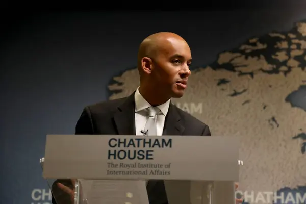 stock image Chuka Umunna, Labour party MP and chair of Vote Leave Watch, speaking  on the international role for the UK following the Brexit vote, at the Chatham House think-tank in London on 26 October 2017. 