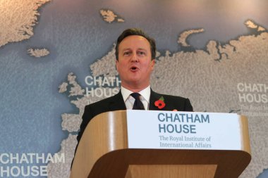 İngiltere Başbakanı David Cameron 10 Kasım 2015 tarihinde Londra 'daki Chatham House' da bir konuşma yaptı.